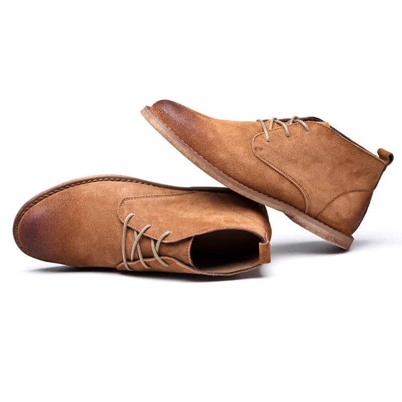 Desert Boots Cowhide Men's Boots British Retro Ankle Boots Worker Boot Desert Boots