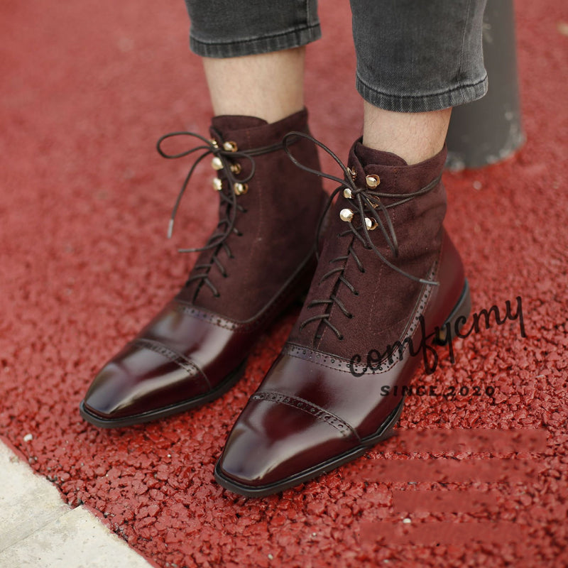 Justin Yellowstone Boots Stitching Front Lace-Up Short Boots Men