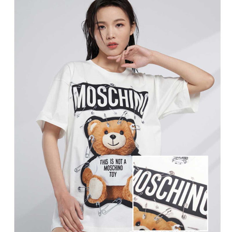Moschino T Shirt Bear Printed Short-Sleeved T-Shirt Couple Wear