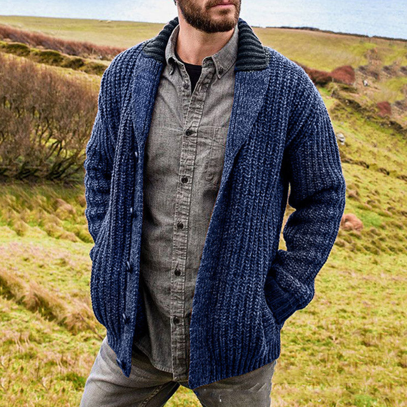 Men Winter Coats Man Fall Outfits Casual Solid Color Long Sleeve Sweater Men's Coat