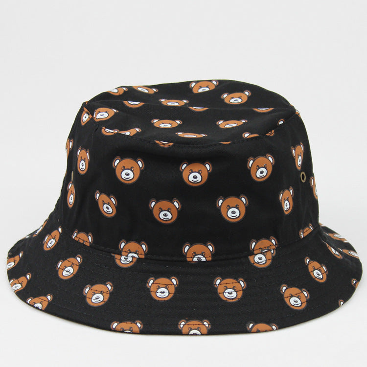 Bucket Hat Fishing Cap Cotton Print Fisherman Hat Cute Pure Cotton Bucket Hat Outdoor Hat