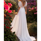 See through Wedding Dress Women's Wedding Dress Evening Dress Sexy Lace Split Dress