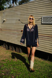 Beth Dutton Bohemian Dress Summer Spring Midi Dress Embroidered Wave V-neck Long Sleeve Dress
