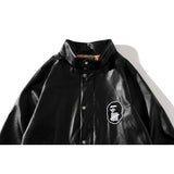 Bathing Ape Coat Spring and Autumn Fashion Brand Leather Jacket Youth Fashion Leather Jacket