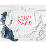 Merry and Bright Sweatshirts Crew Neck Sweater Merry and Bright