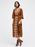 Beth Dutton Bohemian Dress Winter Autumn Maxi Dresses Dress Embroidered Maxi Dress for Vacation