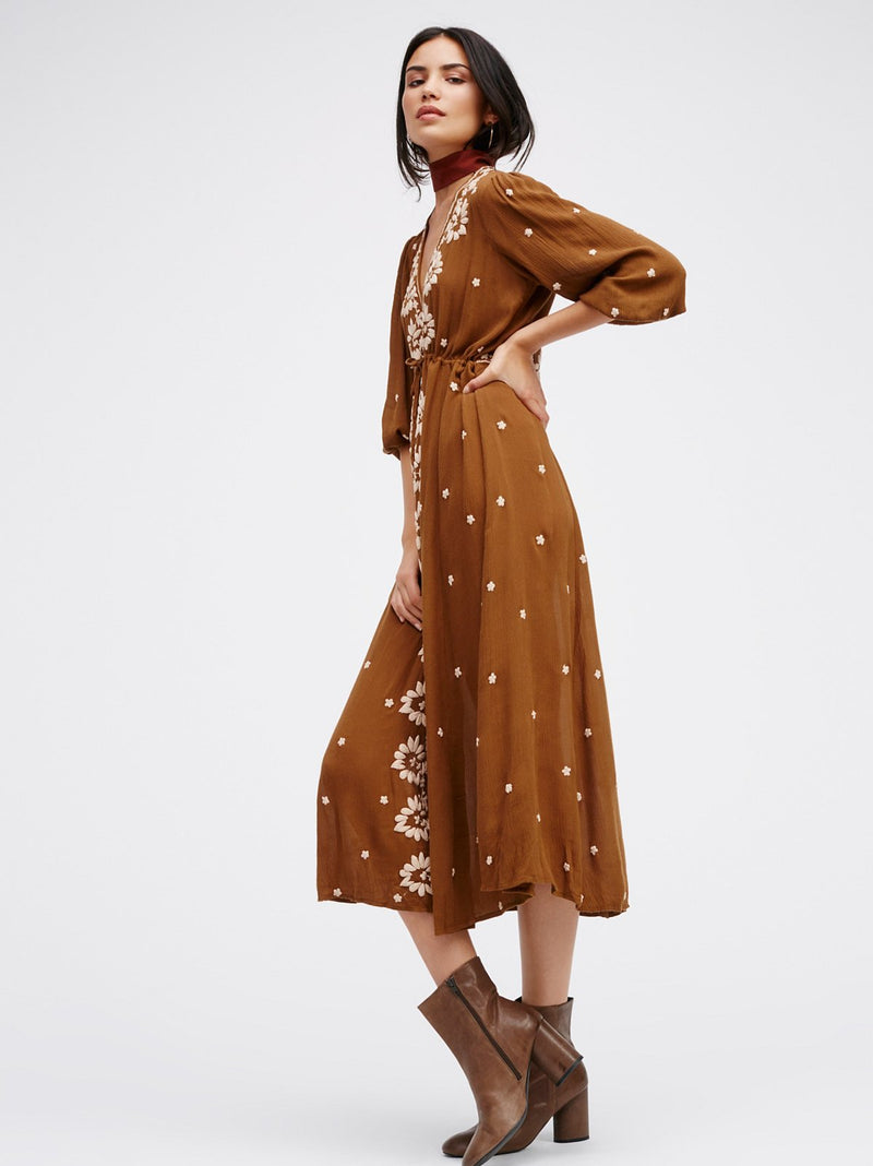 Beth Dutton Bohemian Dress Winter Autumn Maxi Dresses Dress Embroidered Maxi Dress for Vacation