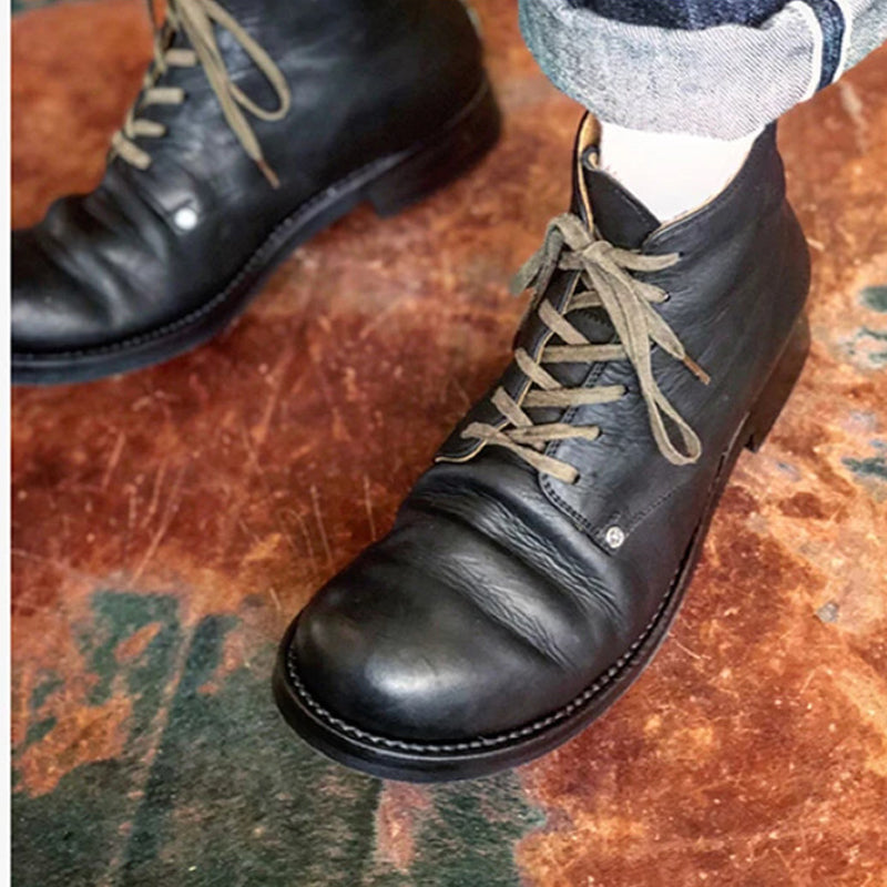 Yellowstone Cowboy Boots Winter Casual Low Cut Round Head Solid Color Martin