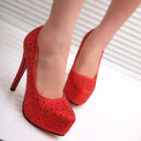 Red Bottom Heels Wedding Shoes Women High Heel Crystal Shoes