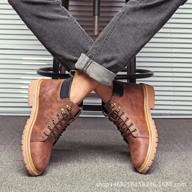 Desert Boots Dr. Martens Boots Men's Low-Top Short Booties Big Head Thick Bottom British Vintage Work Shoes Tide