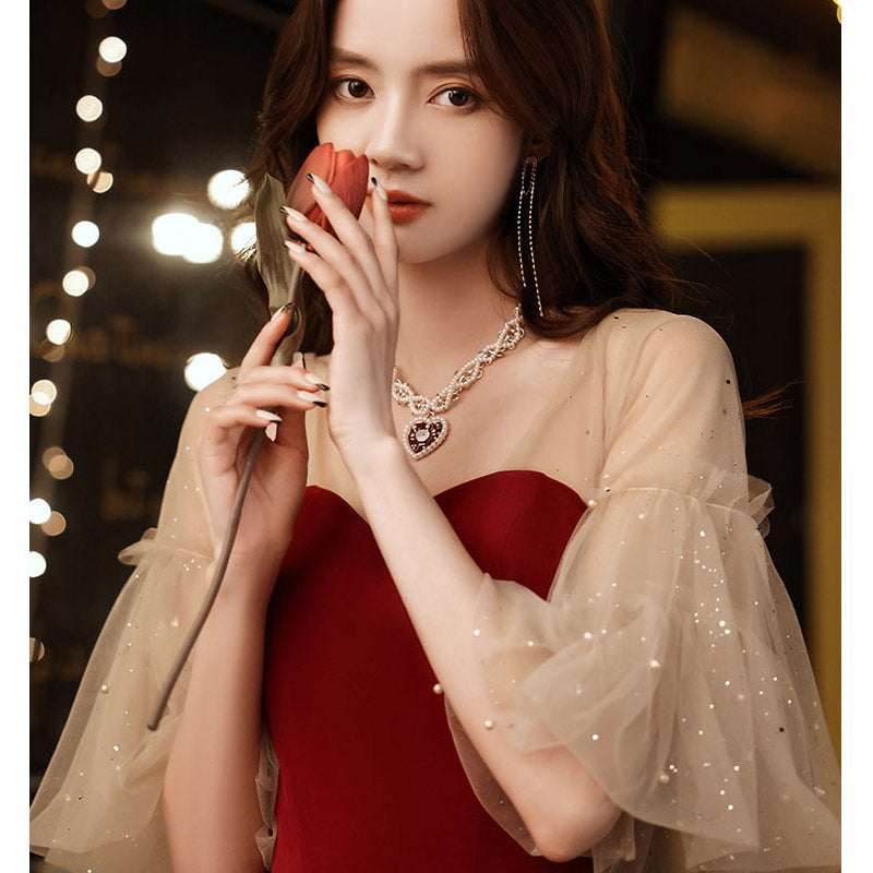 Burgundy Dress Formal Wine Red Dress Evening Gown