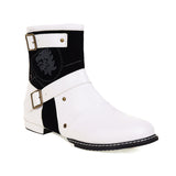 Yellowstone Cowboy Boots Autumn And Winter Vintage Metal Buckle Side Zipper Men'S Large Size Leather Boots