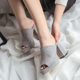 High Heels Slippers Spring/Summer Fashion High Heel Slippers Thick Bottom Chunky Heel Sandals