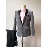 Black Tie Attire Bright Silk Suit Cover Fake Pocket Slim Fit