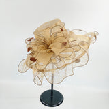 Big Hats Summer Ladies Fashion Cap Big Flower Fashion Net Gauze Cap Wide Brim Hat