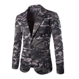 Men Prom Outfits Camouflage Coat Small Suit Slim Fit One-Button Suit