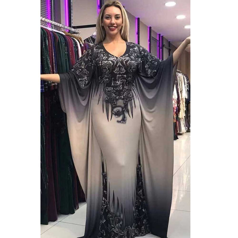 African Women's Wear Printed Pattern Batwing Sleeve Dress African Dashiki Ankara Styles Dress