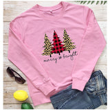 Merry and Bright Sweatshirts Christmas Tree Printed Sweater