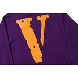 Vlone Hoodie Life Sweater Hip Hop Loose Men'S And Women'S Purple Hoodie
