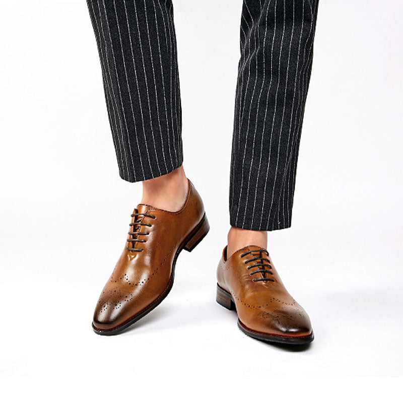 Men's Dress Shoes Classic Leather Oxfords Casual Cushioned Loafer Leather Shoes Men's Business Formal Wear Leather Shoes Casual Shoes