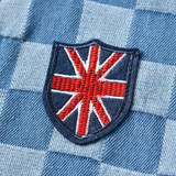 Children Jean Jackets Fall Lapels Checkerboard Denim Jacket