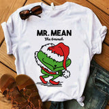 Men And Women Grinch Shirt Christmas Grinch Printed Round Neck T-shirt