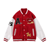 Valentine's Day Jacket Retro Embroidery Love Baseball Uniform Jacket Men's and Women's Hip Hop Couple Outfit Loose Coat
