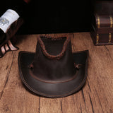 Black Cowboy Hat Personalized Handmade Hat Genuine Leather Travel  Leisure Travel Hat PU