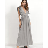 Burgundy Evening Dresses for Weddings Summer Dress Chiffon Agaric Shape Long Dress