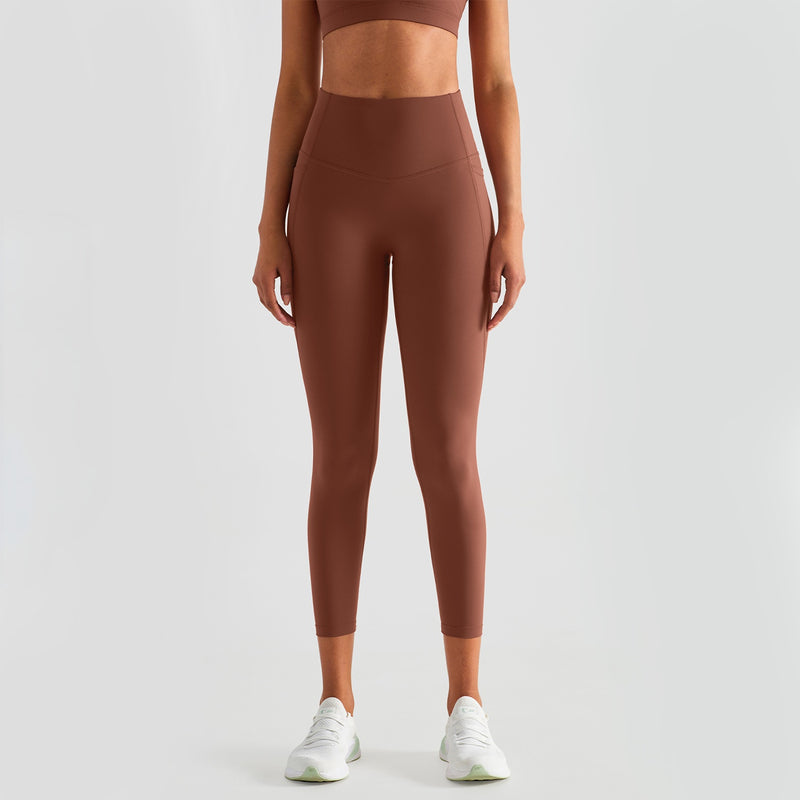 Sweat Wicking Pants Yoga Pants Nude Feel Pockets on Both Sides Peach Hip