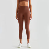 Sweat Wicking Pants Yoga Pants Nude Feel Pockets on Both Sides Peach Hip