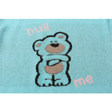 Men Sweater Cartoon Bear Embroidery Knitwear Men's Street Fashion Loose