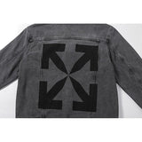 Off White Jacket Autumn Letter Arrow Denim Jacket Coat Men And Women Owt