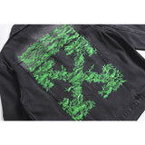 Off White Coats Embroidered Arrow Denim Jacket Casual Men And Women Loose Jacket