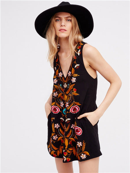 Beth Dutton Bohemian Dress Summer Spring Midi Dress Embroidered Sleeveless Dress