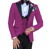 Black Tie Attire Suit Set Three-Piece Set Groomsman Clothing Gown Slim Fit