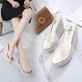 Platform Heels for Women Summer High Heel Peep-Toe Slippers