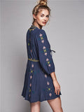 Beth Dutton Bohemian Dress Summer Spring Midi Dress Embroidered Dress
