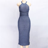 Kendall Jenner Wedding Guest Dress Backless Lace up Sleeveless Slim Fit