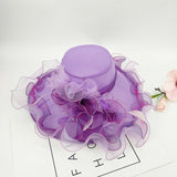 Big Hats Fashion Gauze Cap Wide Brim Hat Fluffy Curling Fashion Cap