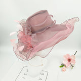 Big Hats Fashion Gauze Cap Wide Brim Hat Fluffy Curling Fashion Cap