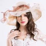 Big Hats Fashion Gauze Cap Wide Brim Hat Fluffy Curling Fashion Cap