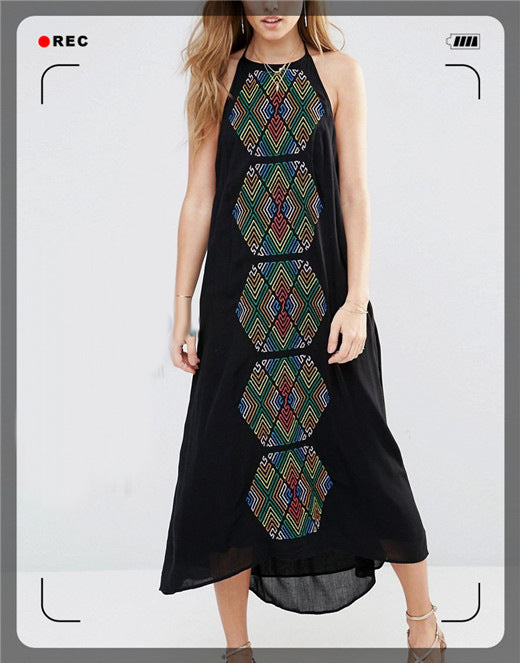 Beth Dutton Bohemian Dress Winter Autumn Maxi Dresses Summer Embroidered Strap Sexy Dress