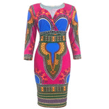 African Dresses for Women Dashiki Print 2020 News Tribal Ethnic Fashion V-neck Ladies Clothes Casual Sexy Dress Robe Party