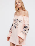 Beth Dutton Bohemian Dress Summer Spring Midi Dress Sweet Flowers Embroidered Ruffle Dress