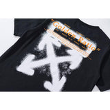 Off White T Shirt Spring/Summer Graffiti Short Sleeve Ow Hand Spray Arrow Print Tshirt Cotton Owt