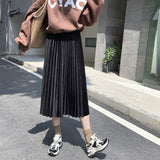 MIDI Mauve Skirt Gold Velvet Skirt Pleated with Sweater Velvet Dress
