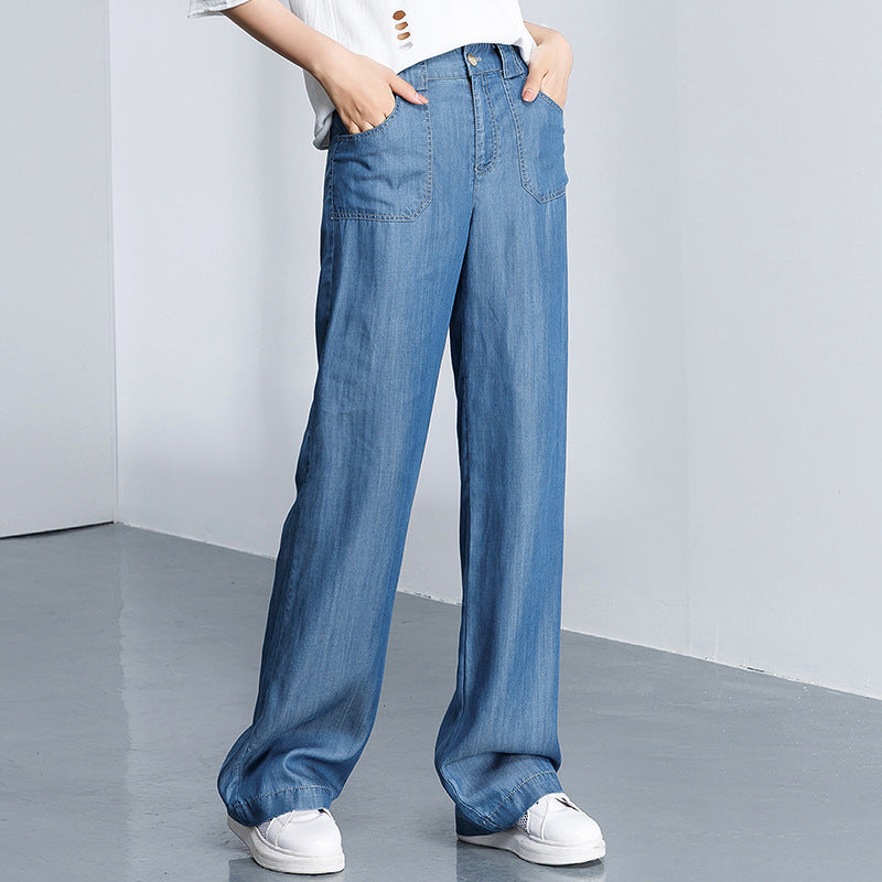 Gloria Vanderbilt Jeans Straight High Waist Wide Leg Tencel Trousers