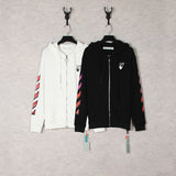 off White Hoodie Printed Casual Hooded Zip Cardigan Coat