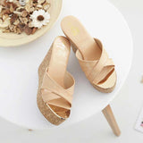Platform Heels for Women Summer Peep Toe High Heel Slippers Sexy Beach Shoes